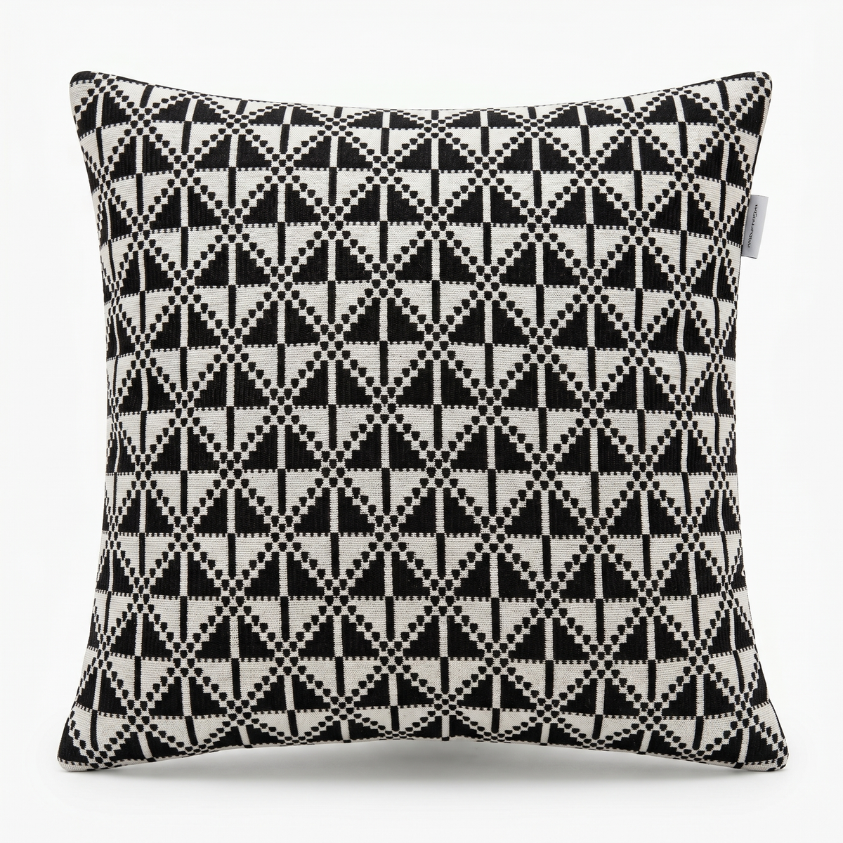 Coussin carré NOVA — Noir & Ivoire (45×45 cm)
