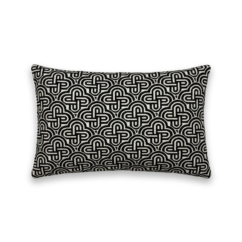 Coussin rectangulaire ORBA — Noir & Ivoire