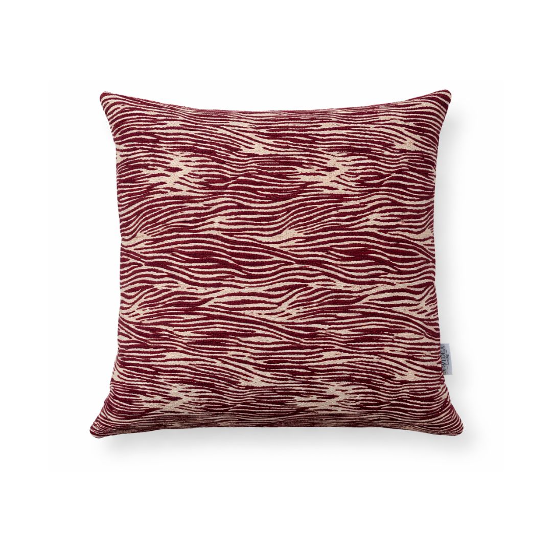 Coussin VERA – Bordeaux & Ivoire (45 × 45 cm)