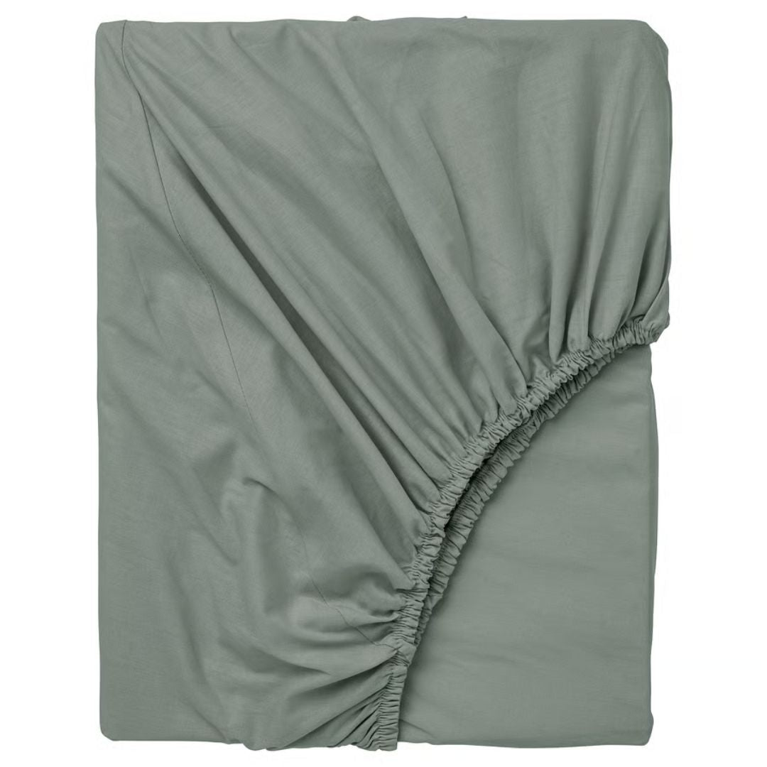 Drap housse Gris Vert