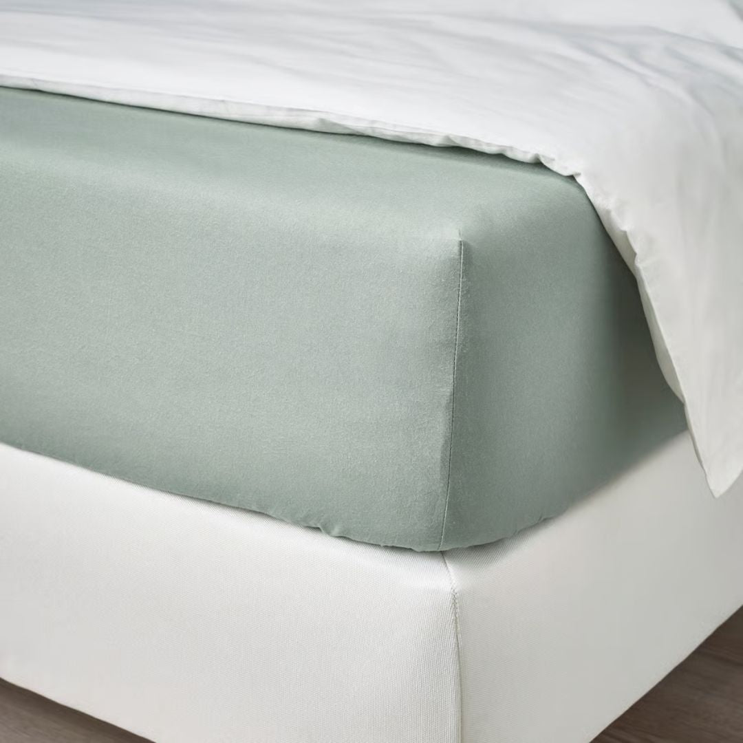 Drap housse Gris Vert