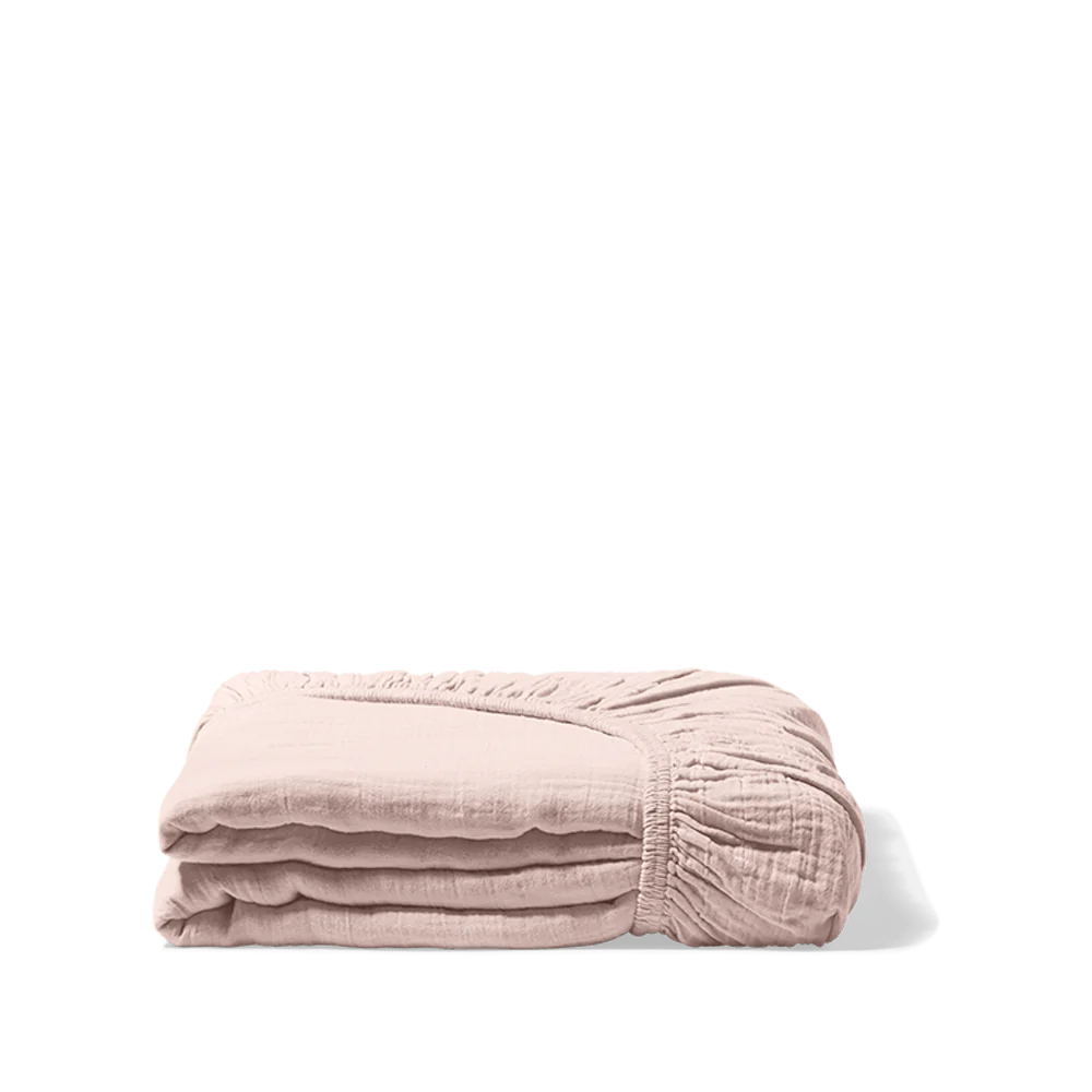 Drap housse Gaze de coton Rose — Gaze de coton