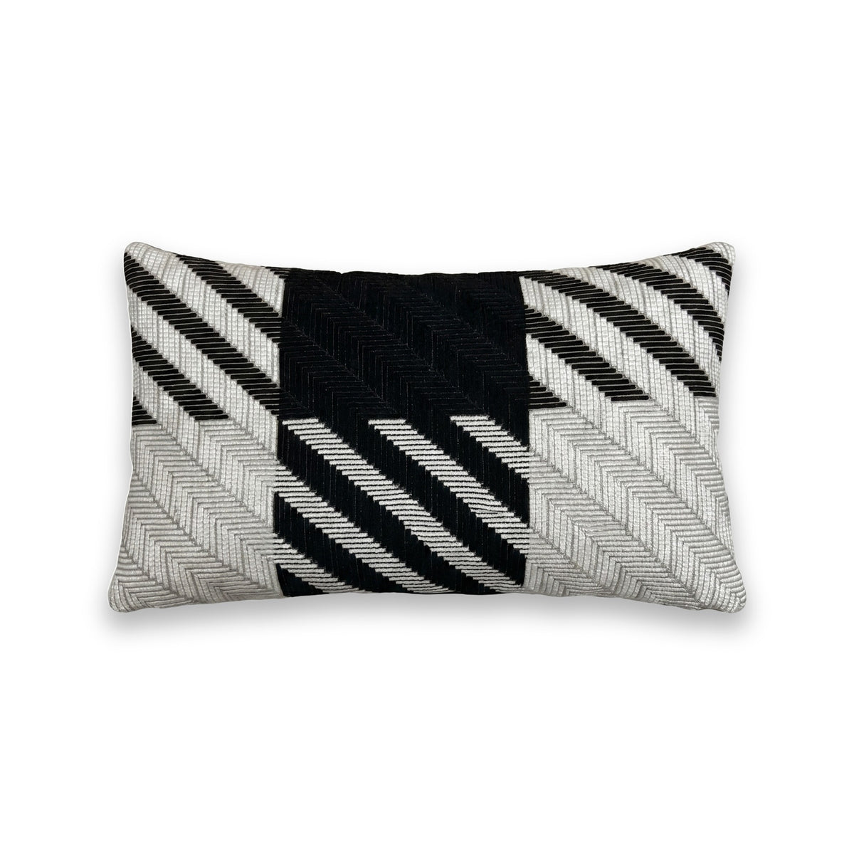 Coussin rectangulaire ZENO — Noir & Ivoire