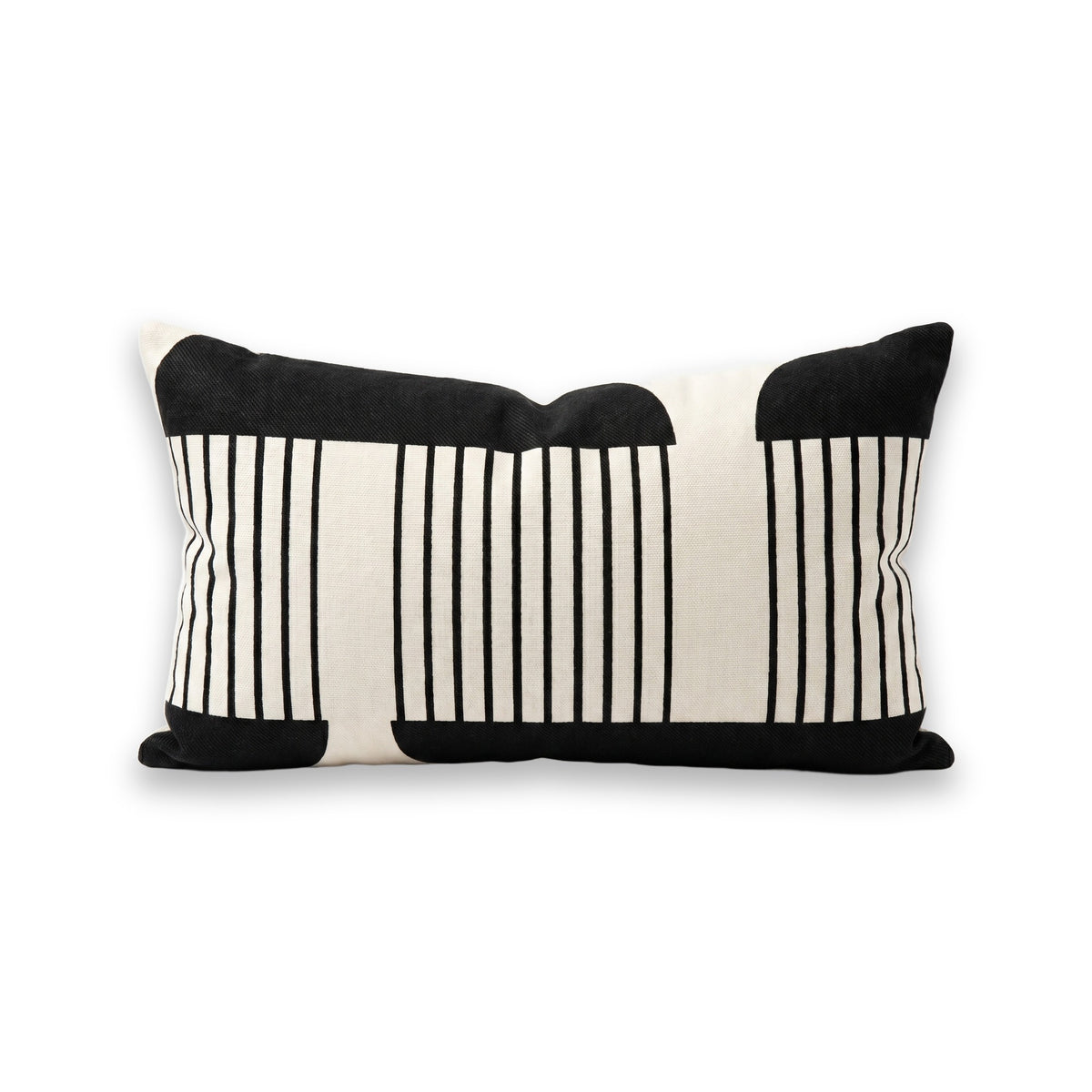 Coussin rectangulaire LUMA — Noir & Ivoire