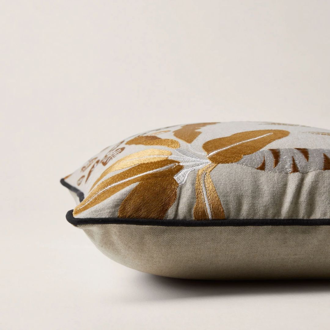 Housse de coussin Madagascar naturel et ocre 40x40 cm