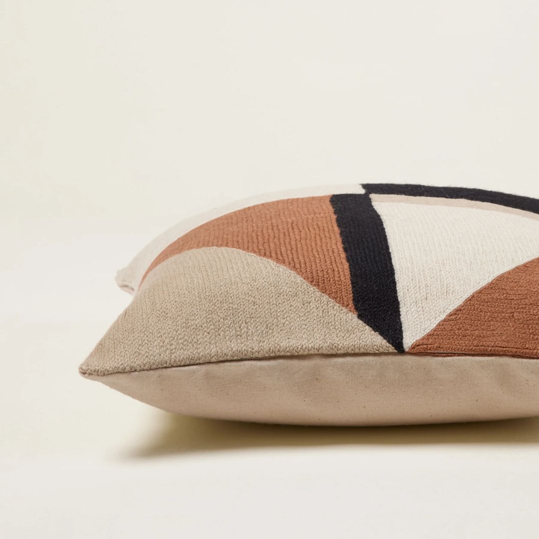 Housse de coussin Triago naturel et noir 40x40 cm