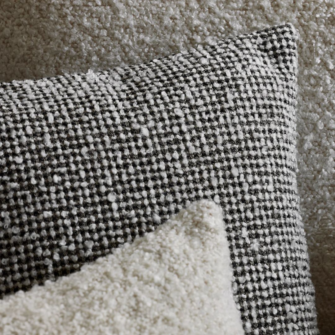 Housse de coussin Pietro ivoire et noir 40x40 cm