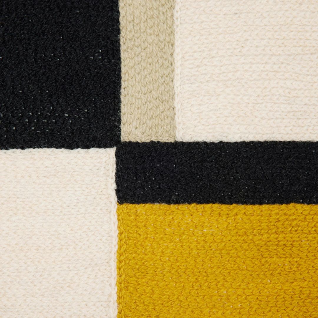 Housse de coussin Triago ocre et noir 40x40 cm