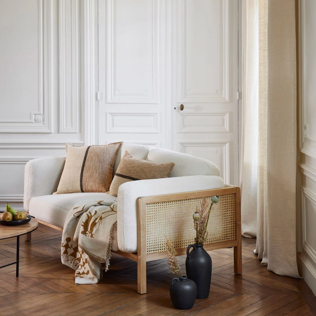 Housse de coussin Hari naturel et brun 50x50 cm