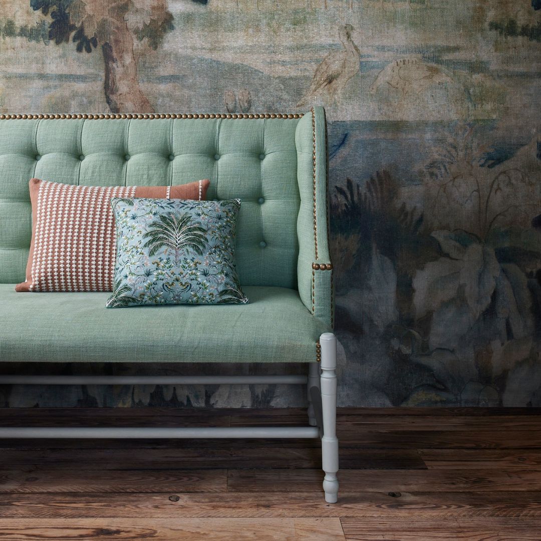 Housse de coussin Ubari vert de gris 40x40 cm