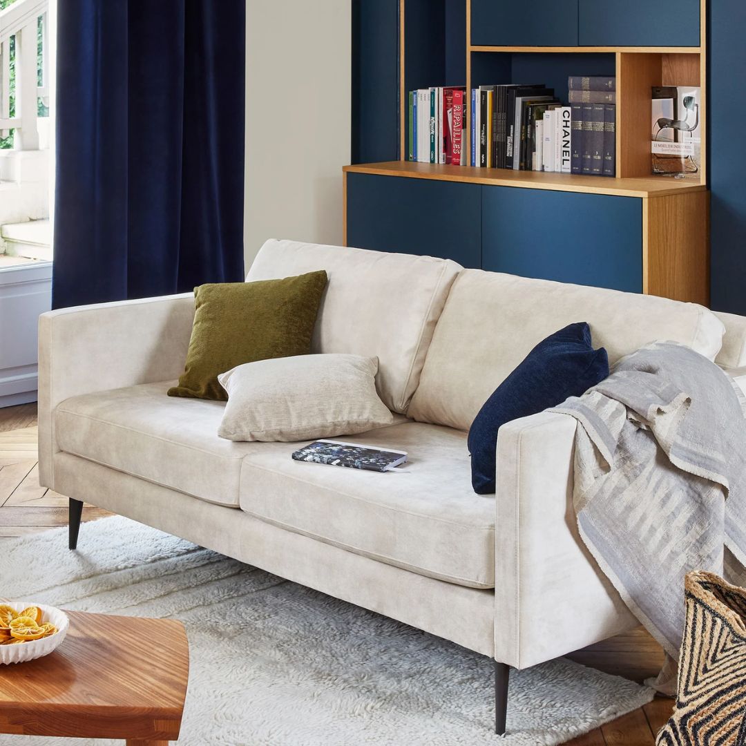 Housse de coussin Bazyl bleu noir 40x40