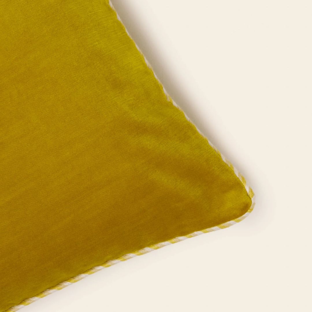 Housse de coussin Dalila jaune sulfure 40x40