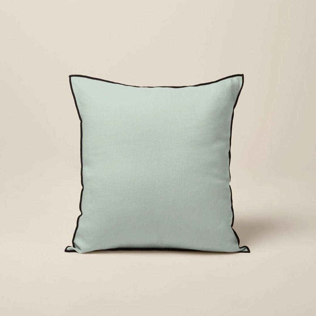 Housse de coussin Carlina tilleul et bourdon noir 40x40 cm