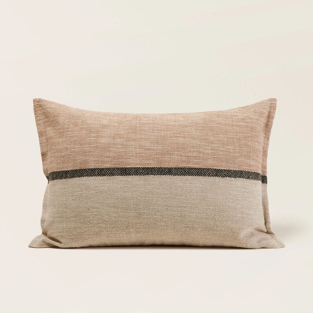 Housse de coussin Hari naturel et brun 40x60 cm