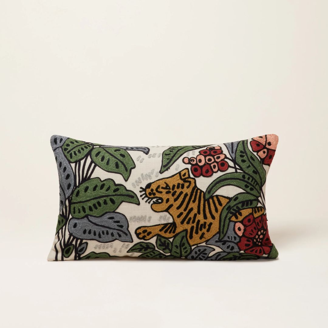Housse de coussin Tigris ivoire 28x47 cm
