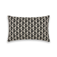 Coussin rectangulaire NOVA noir et ivoire géométrique