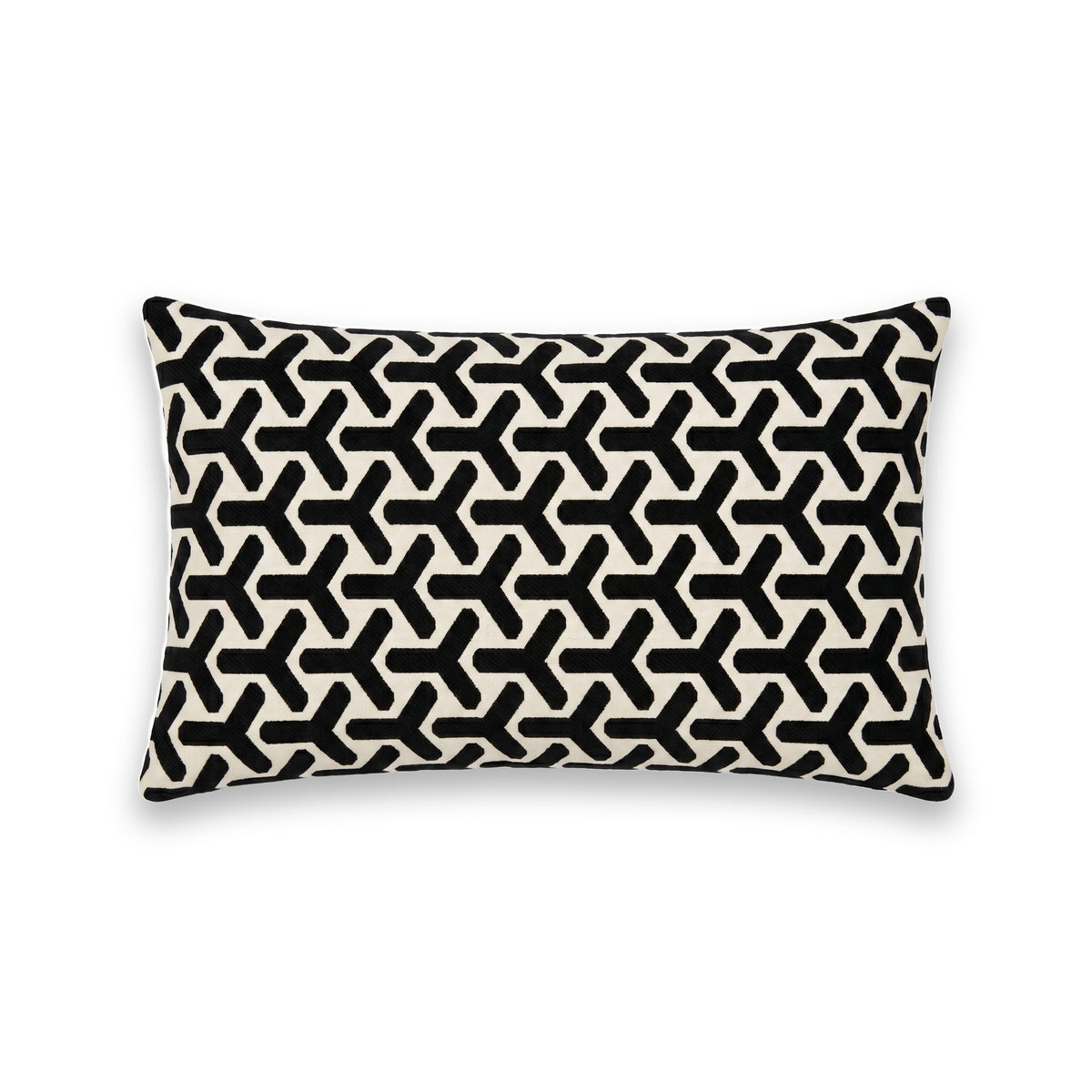 Coussin rectangulaire YARA — Noir & Beige