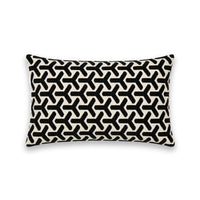 Coussin rectangulaire YARA noir et beige triangles