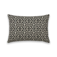 Coussin rectangulaire GRECA noir et ivoire grecque