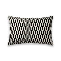 Coussin rectangulaire AXIS noir et ivoire chevrons