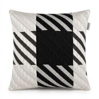 Coussin carré ZENO — Noir & Ivoire (45×45 cm)