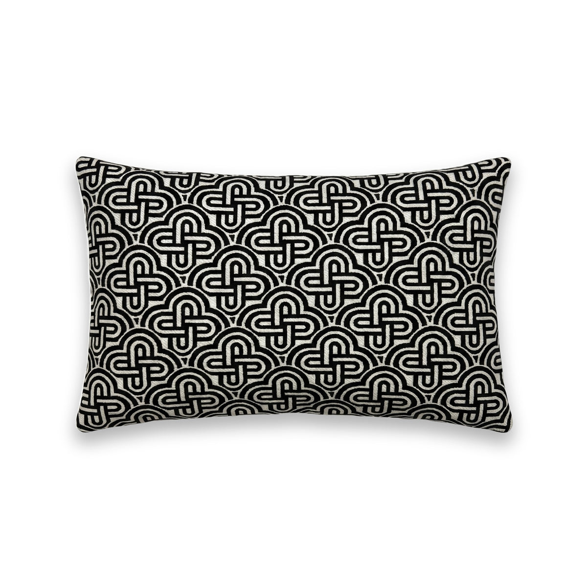 Coussin rectangulaire ORBA — Noir & Ivoire