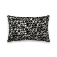 Coussin rectangulaire ORBA noir et ivoire entrelacs