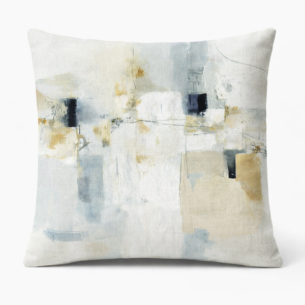 Neutral Drift — Coussin carré décoratif en velours 45×45 cm
