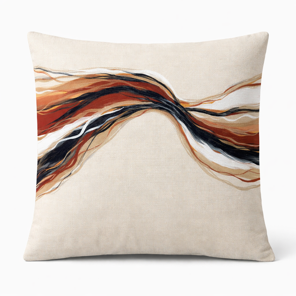 Earth Tides — Coussin carré décoratif en velours 45×45 cm