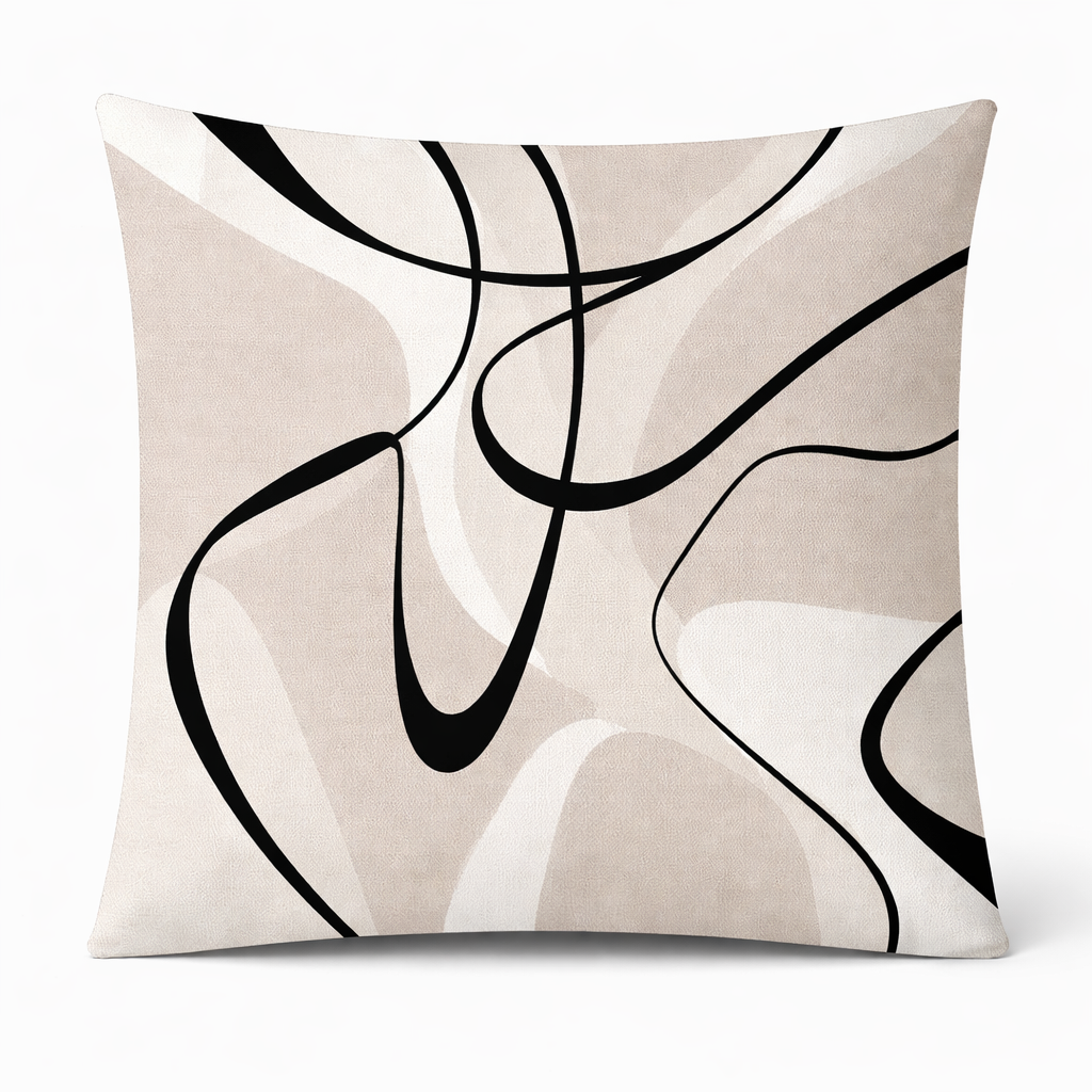 Fluidité – Coussin décoratif en velours 45 × 45 cm