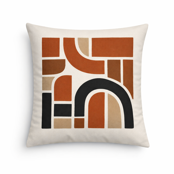 Broken Arches I — Coussin carré décoratif en velours 45×45 cm