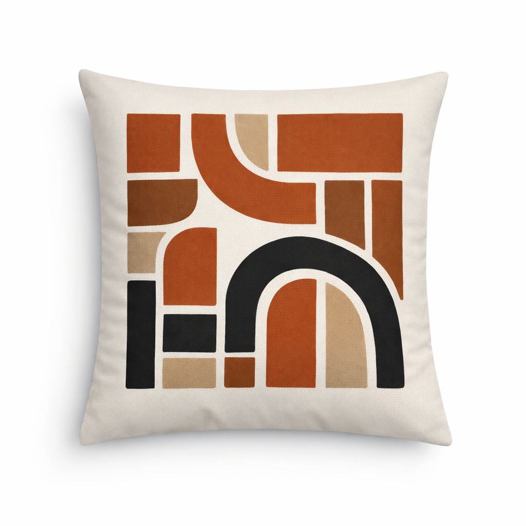 Broken Arches I – Coussin décoratif en velours 45 × 45 cm