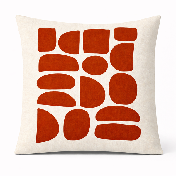 Terra Lines 2 — Coussin carré décoratif en velours 45×45 cm