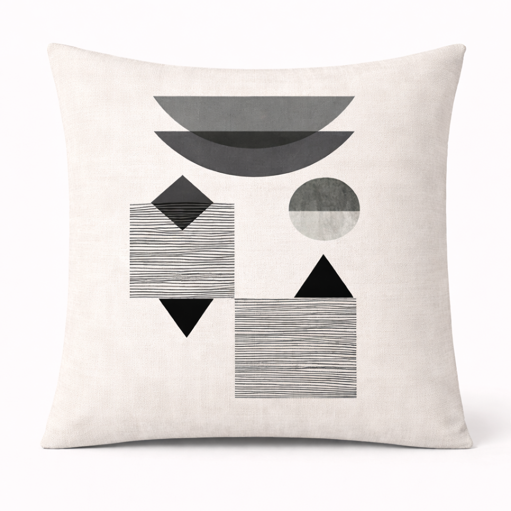 Grey Balance – Coussin décoratif en velours 45 × 45 cm