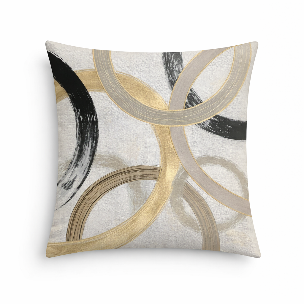 Looped I – Coussin décoratif en velours 45 × 45 cm