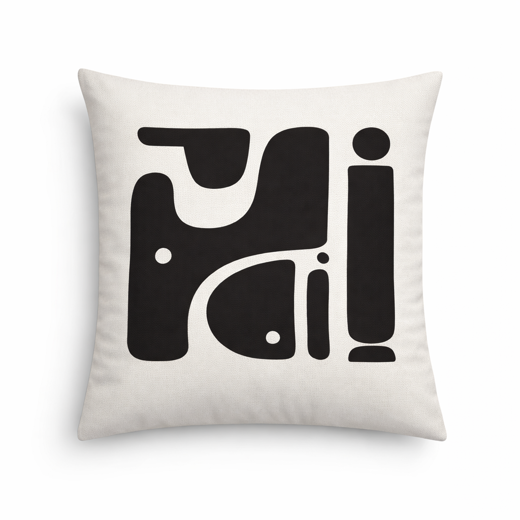 Minimalist Codes – Coussin décoratif en velours 45 × 45 cm