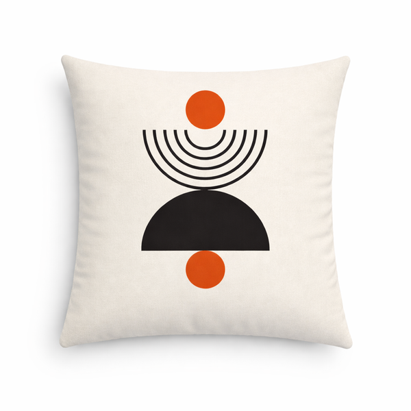 Red Signal — Coussin carré décoratif en velours 45×45 cm