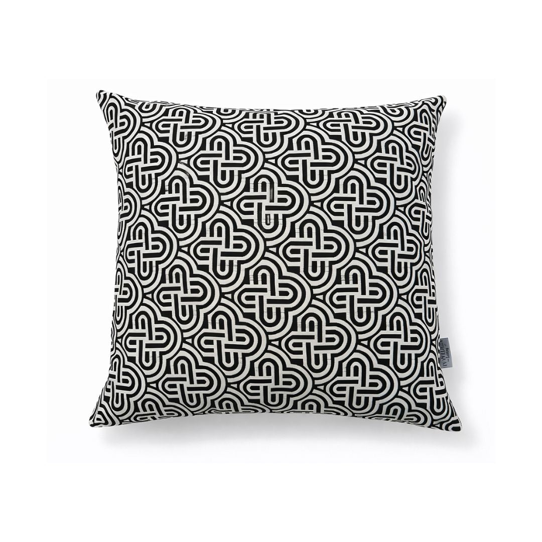 Coussin ORBA – Noir & Ivoire (45 × 45 cm)