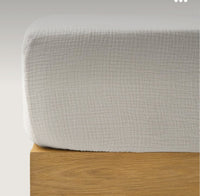 Drap housse Gaze de coton Blanc — Nwidea Living