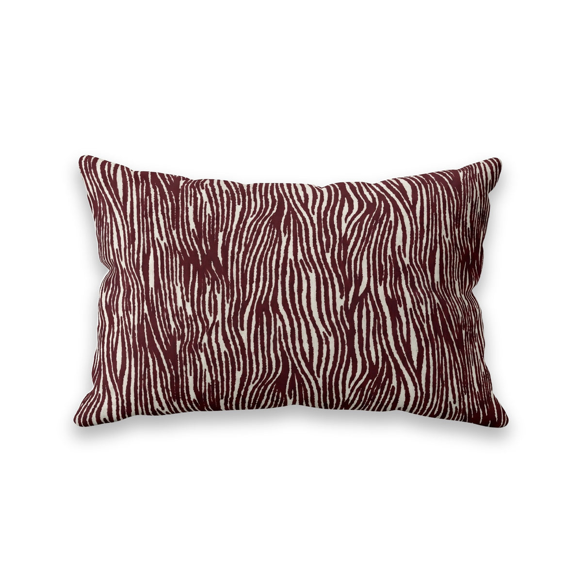 Coussin rectangulaire VERA — Bordeaux & Ivoire
