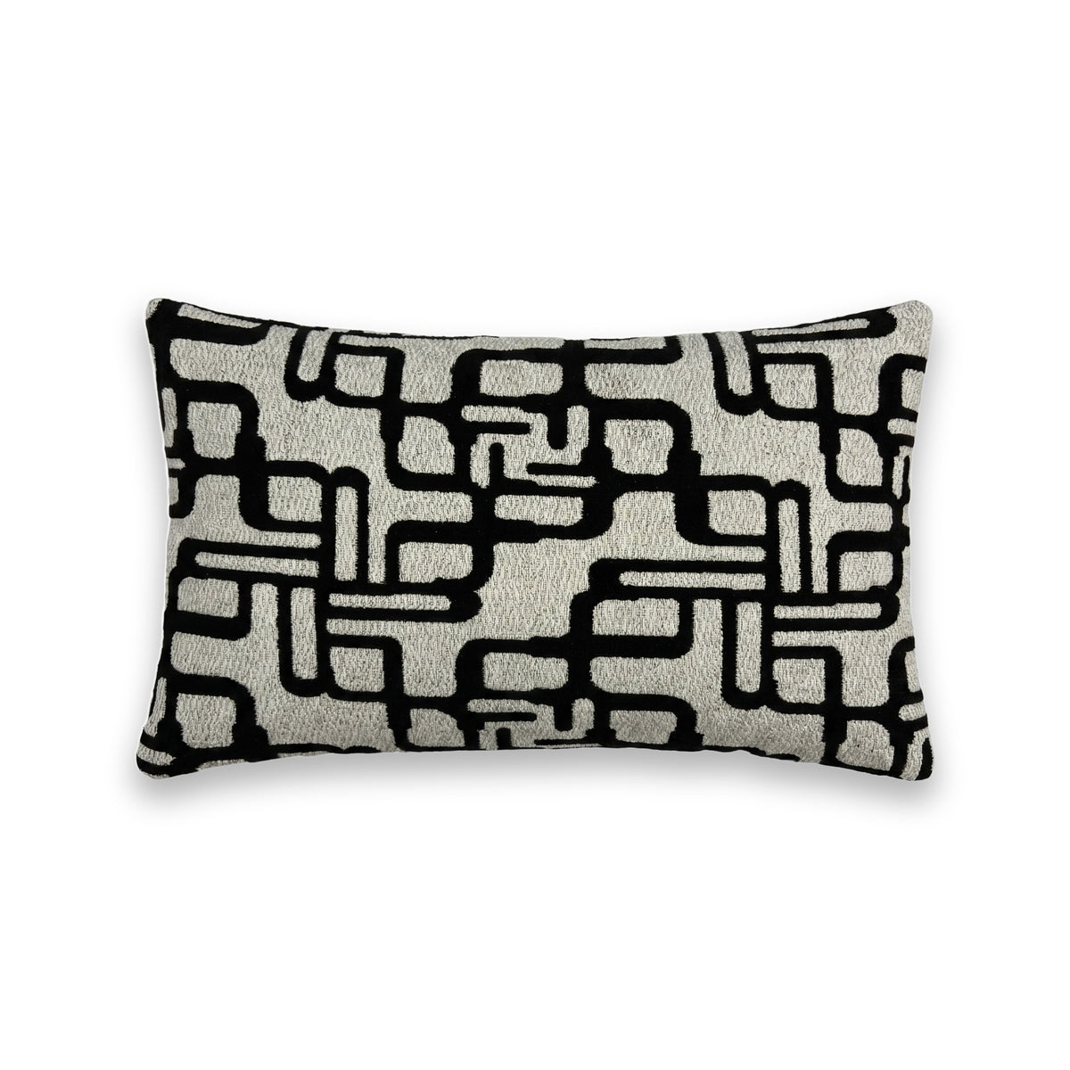 Coussin rectangulaire KOVA — Noir & Ivoire