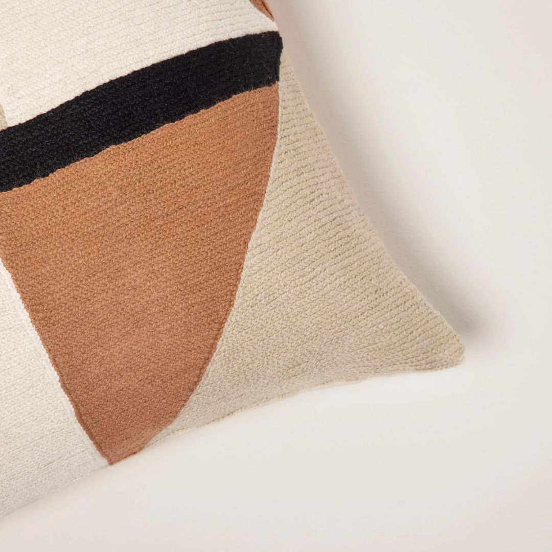 Housse de coussin Triago naturel et noir 40x40 cm