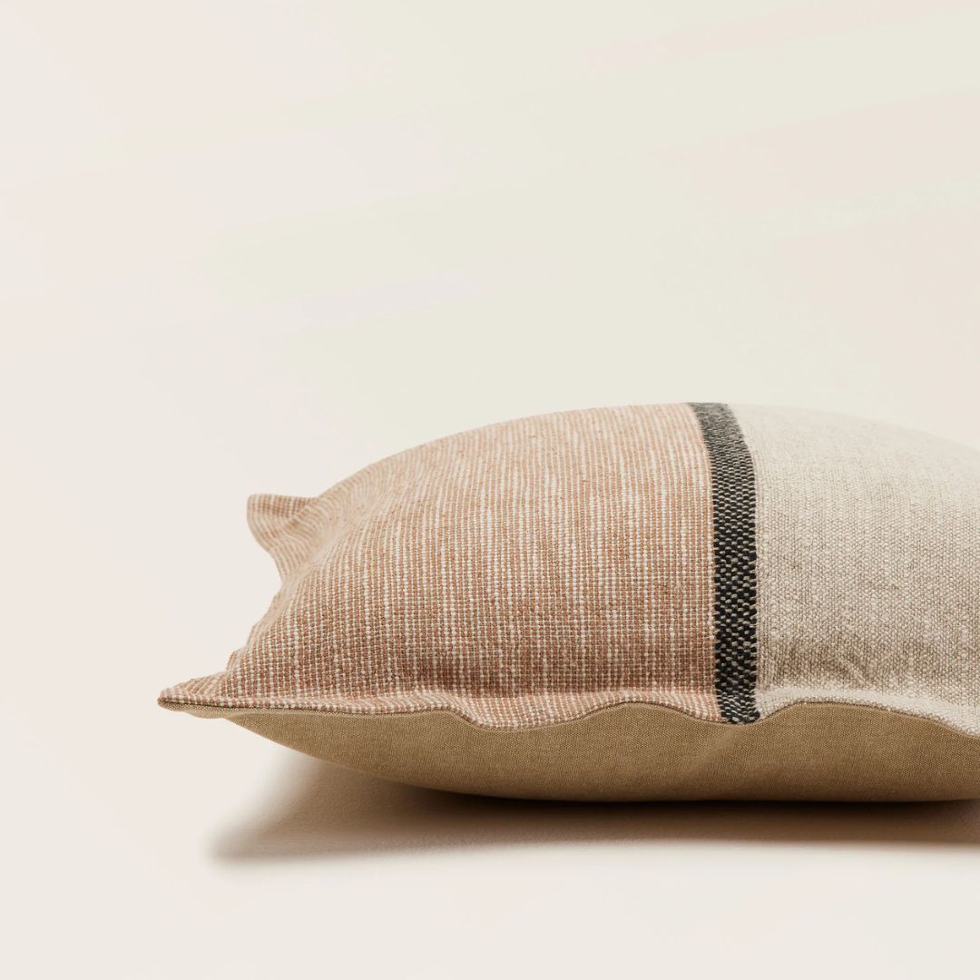 Housse de coussin Hari naturel et brun 50x50 cm