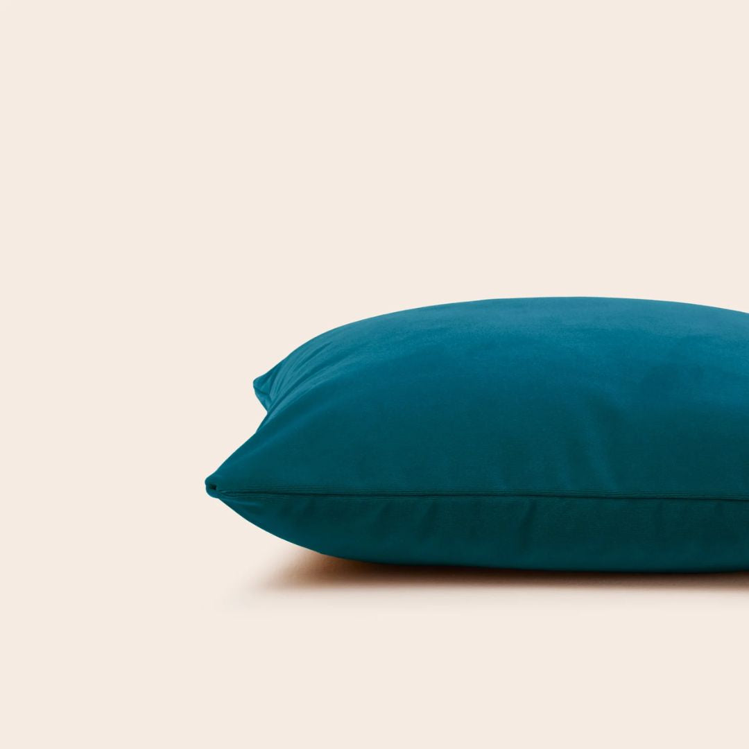 Housse de coussin Matia bleu canard 45x45