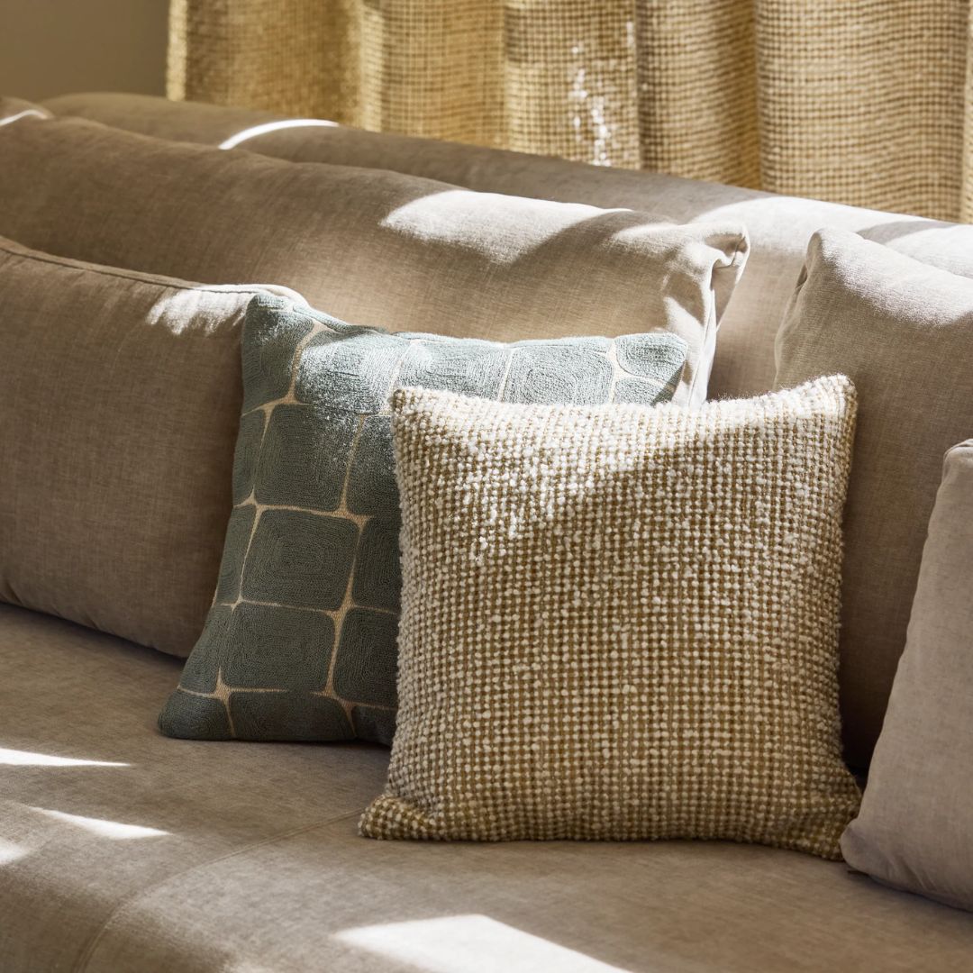Housse de coussin Pietro ivoire et naturel 40x40