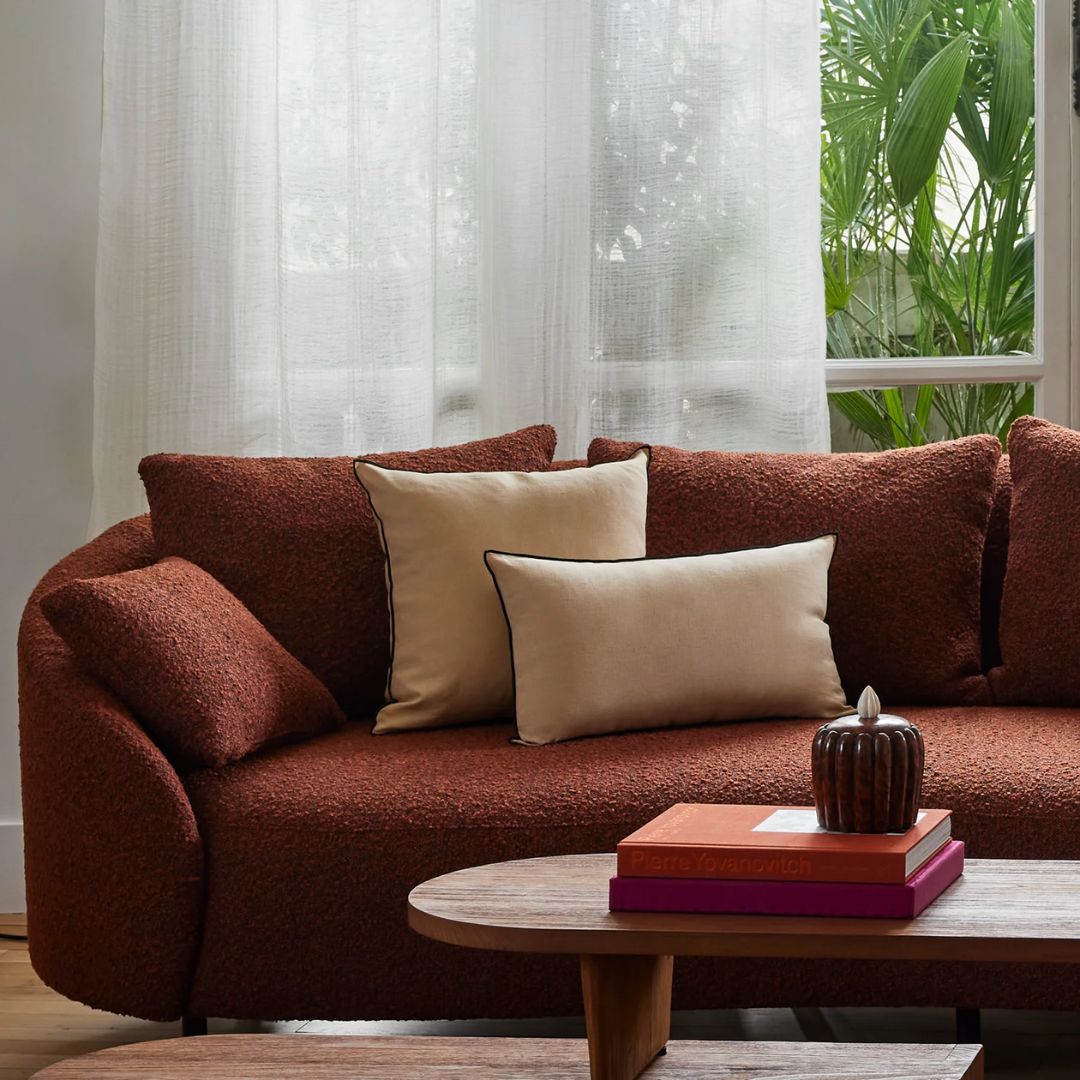 Housse de coussin Carlina sable et bourdon noir 40x40 cm