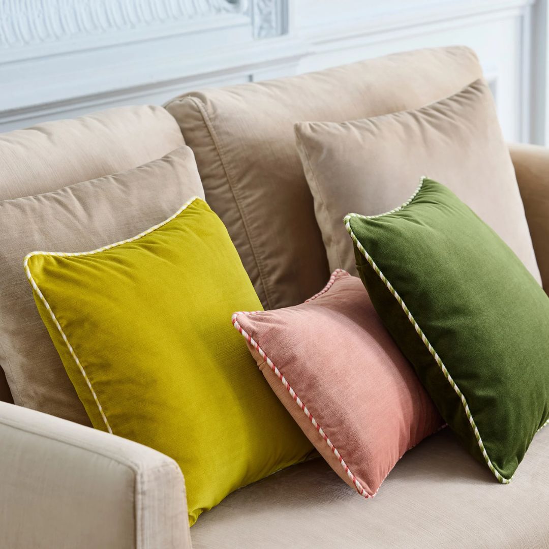 Housse de coussin Dalila jaune sulfure 40x40