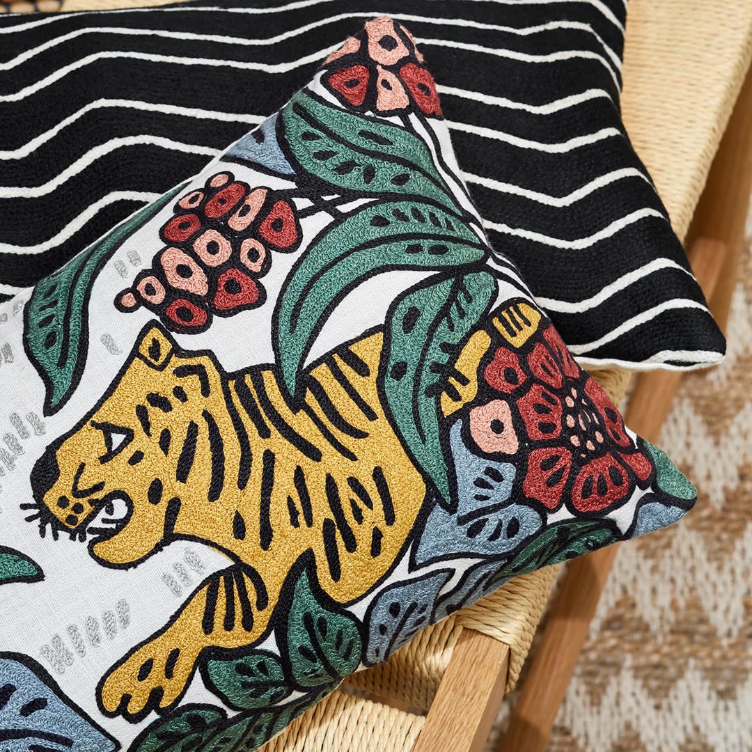 Housse de coussin Tigris ivoire 40x60 cm
